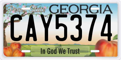 GA license plate CAY5374
