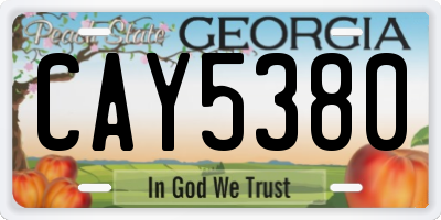 GA license plate CAY5380