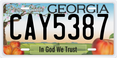 GA license plate CAY5387