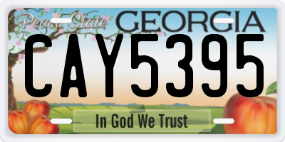 GA license plate CAY5395
