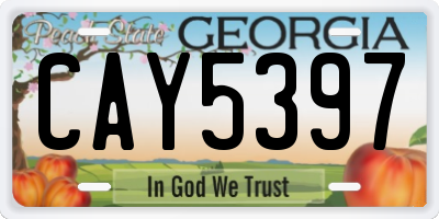 GA license plate CAY5397