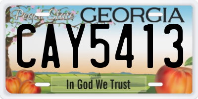GA license plate CAY5413