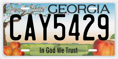 GA license plate CAY5429