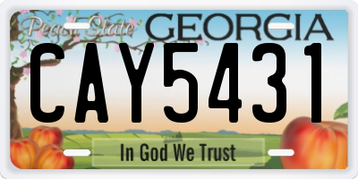 GA license plate CAY5431