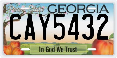 GA license plate CAY5432
