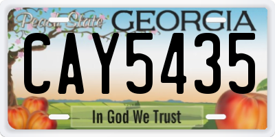 GA license plate CAY5435