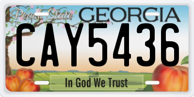 GA license plate CAY5436
