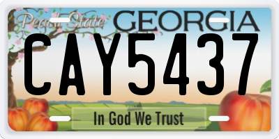 GA license plate CAY5437