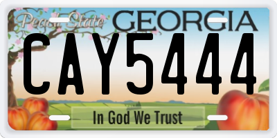 GA license plate CAY5444