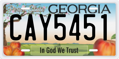 GA license plate CAY5451