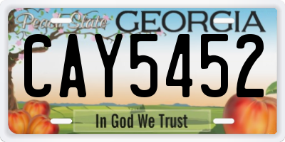 GA license plate CAY5452