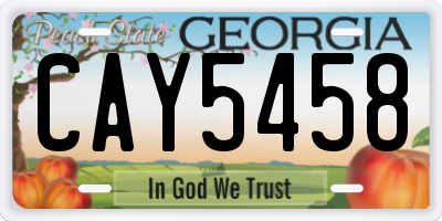 GA license plate CAY5458