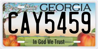 GA license plate CAY5459