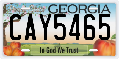 GA license plate CAY5465