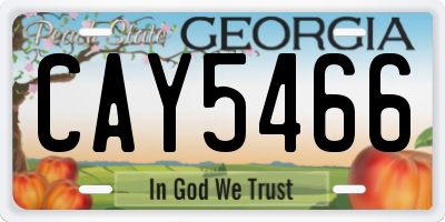 GA license plate CAY5466