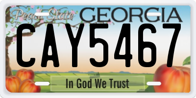 GA license plate CAY5467