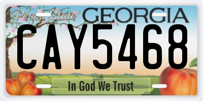 GA license plate CAY5468