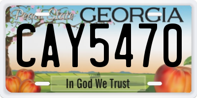 GA license plate CAY5470