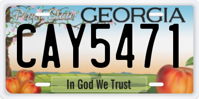 GA license plate CAY5471