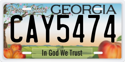 GA license plate CAY5474