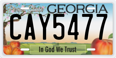 GA license plate CAY5477