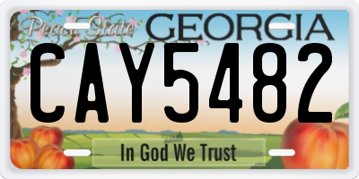 GA license plate CAY5482