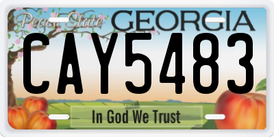GA license plate CAY5483