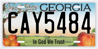 GA license plate CAY5484