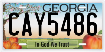 GA license plate CAY5486