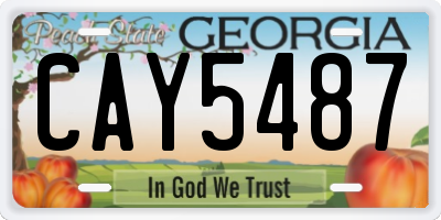 GA license plate CAY5487