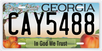GA license plate CAY5488