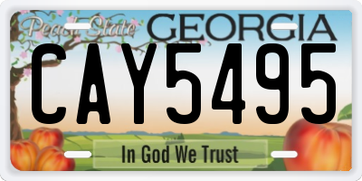 GA license plate CAY5495