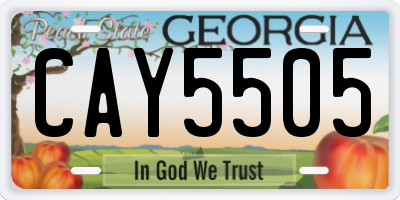GA license plate CAY5505