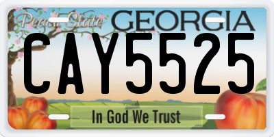 GA license plate CAY5525