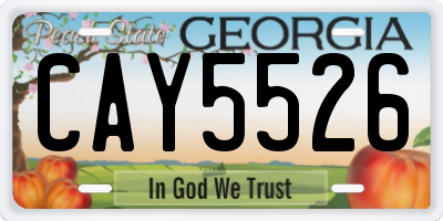 GA license plate CAY5526