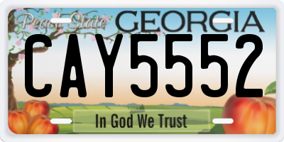 GA license plate CAY5552