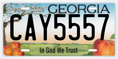 GA license plate CAY5557