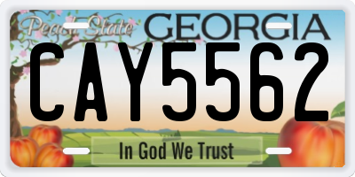 GA license plate CAY5562