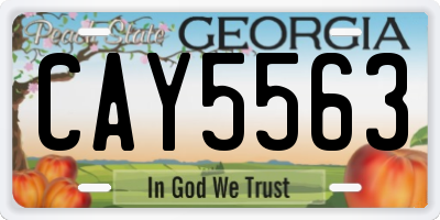 GA license plate CAY5563