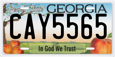 GA license plate CAY5565