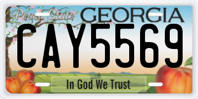 GA license plate CAY5569