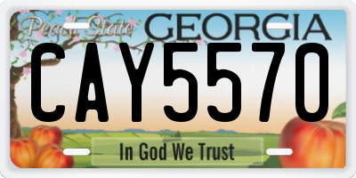 GA license plate CAY5570