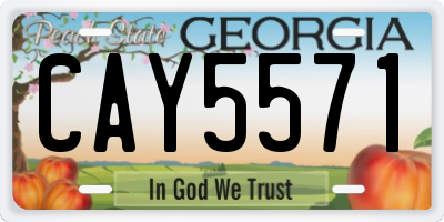 GA license plate CAY5571
