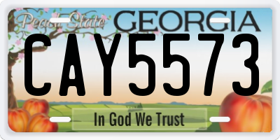 GA license plate CAY5573