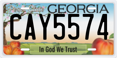 GA license plate CAY5574