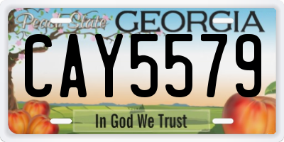 GA license plate CAY5579