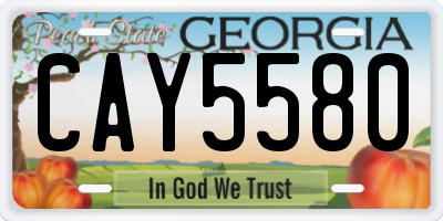 GA license plate CAY5580