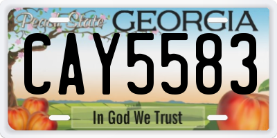 GA license plate CAY5583