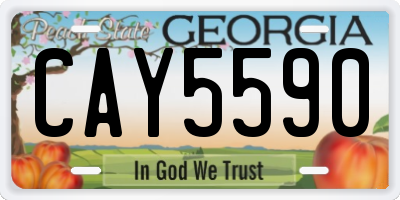 GA license plate CAY5590