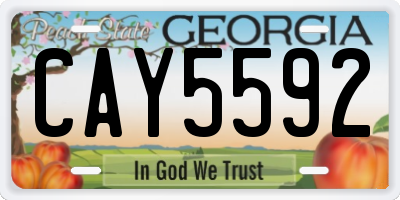 GA license plate CAY5592